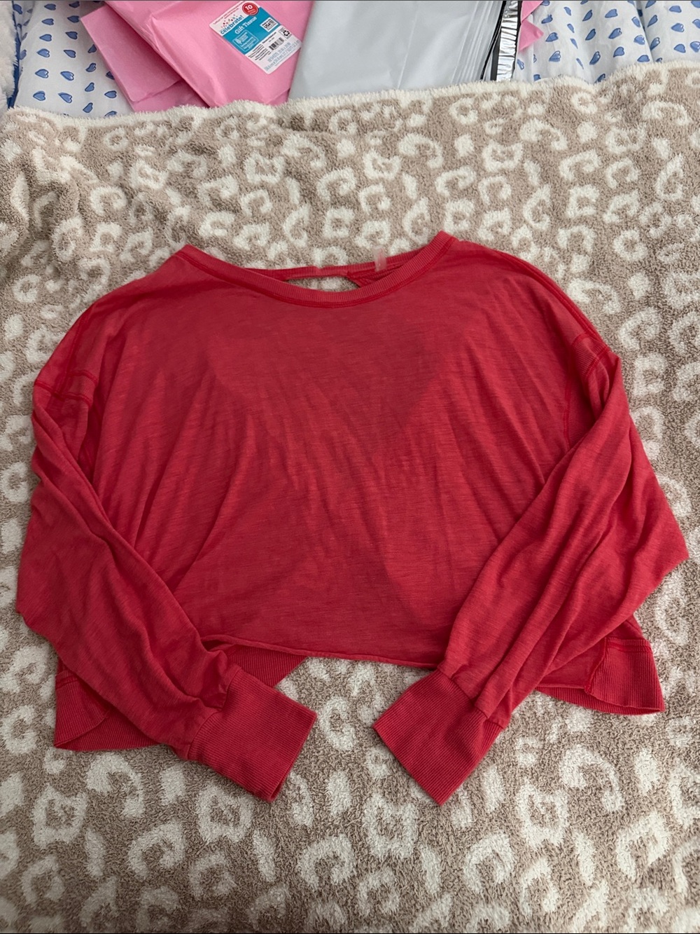 FP Movement by Free People Red Cropped Lightweight Sweatshirt